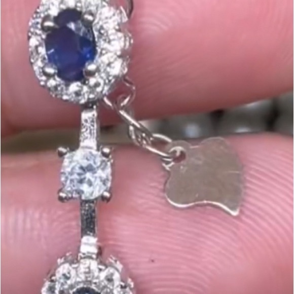 Sapphire and Moissanite 7.5- 8 “ sterling silver bracelet. Just so delicate  l - Picture 5 of 7